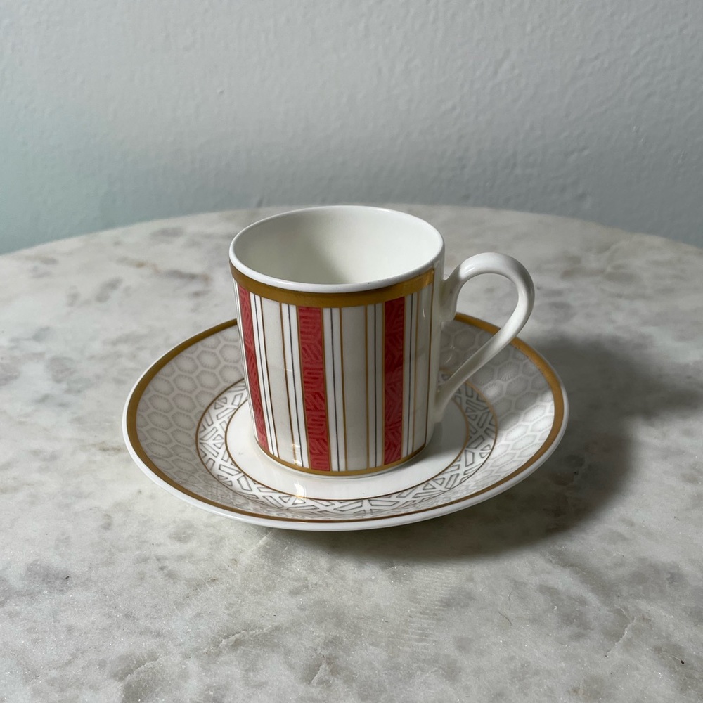 Villeroy & Boch Demitasse Tea Cup & Saucer in Kimono Pattern Chateau Collection